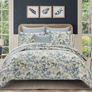 Royal CourtEvergreen Botanical Leaf 3-Pc. Quilt Set KING  quilt